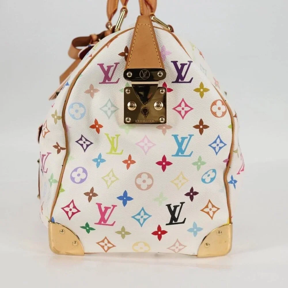LOUIS VUITTON Monogram Multicolor Keepall 45 Bag White M92641 LV Auth 126488V - Picture 4 of 15